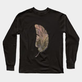 Pink and brown single feather Long Sleeve T-Shirt